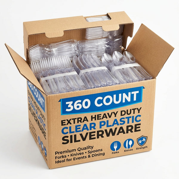LILILIAN FMY 360 Count Extra Heavy Duty Plastic Silverware